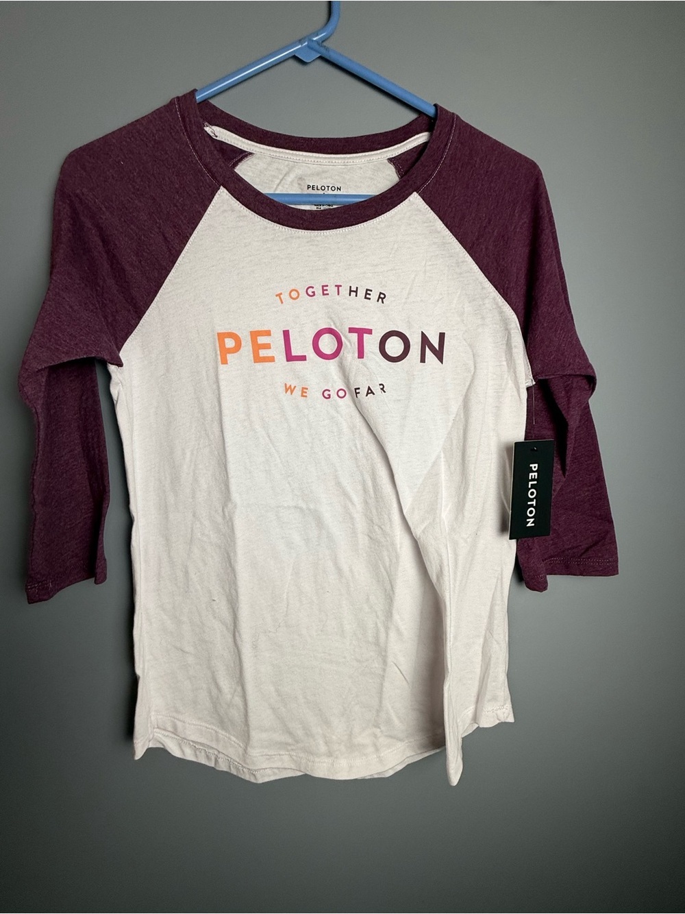 Peloton New With Tags 3/4 Sleeve Baseball Shirt Womens Sz S